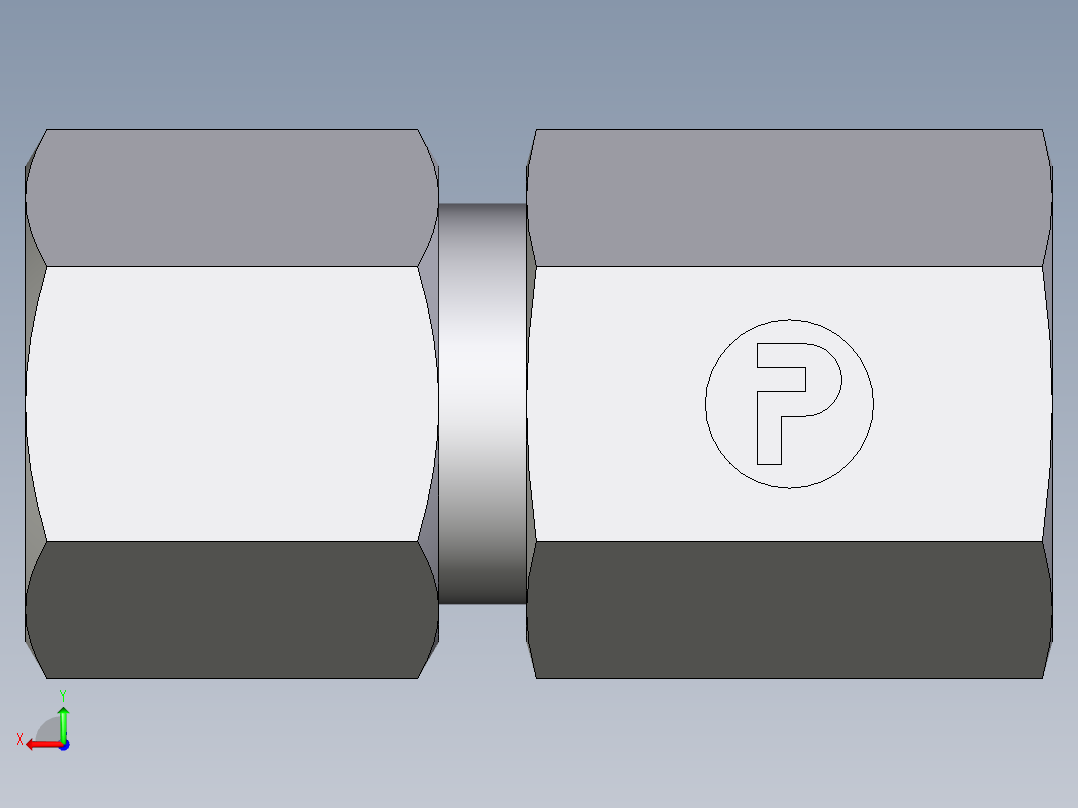 卡套式工业通用硬管接头EO_Swivel_connector_GAI08SRCF后视图