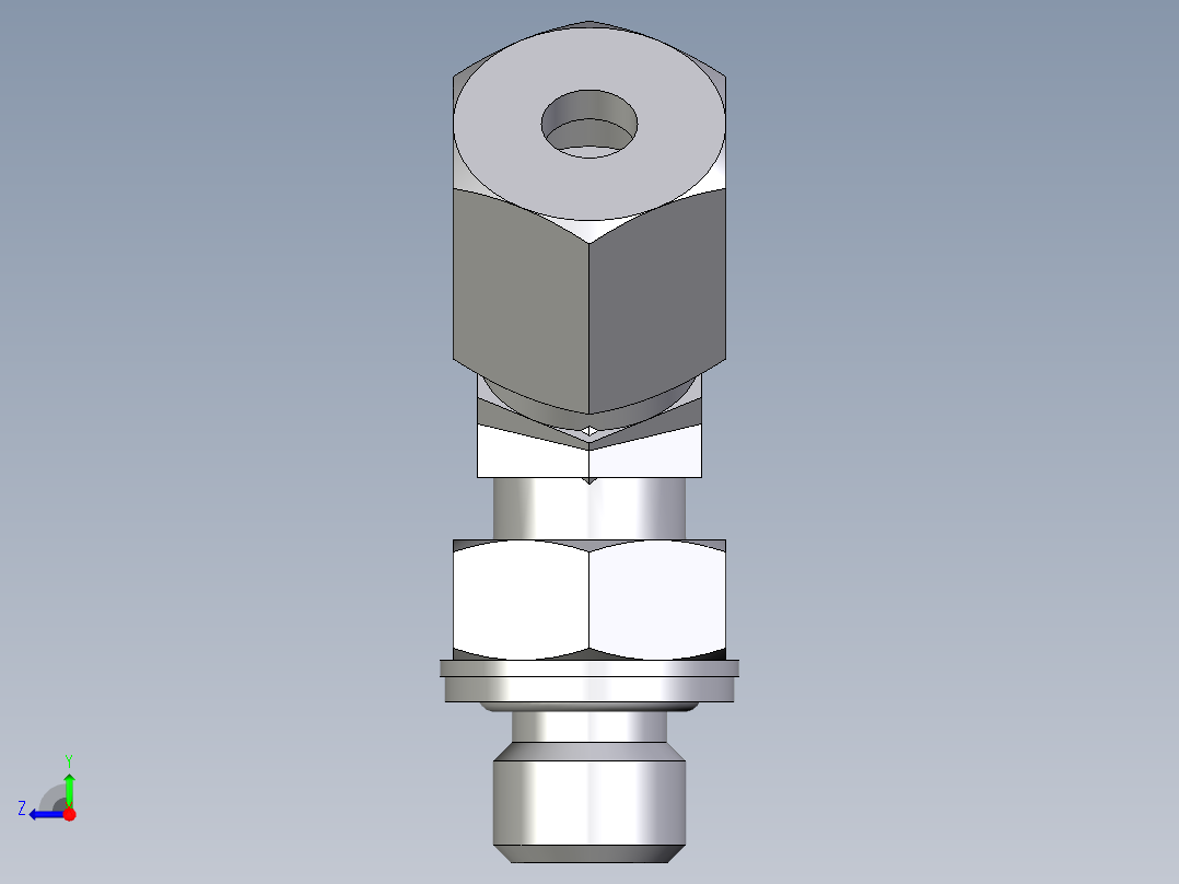 卡套式工业通用硬管接头EO_Adjustable_locknut_45_deg_elbow_VEE06ZSMCF右视图