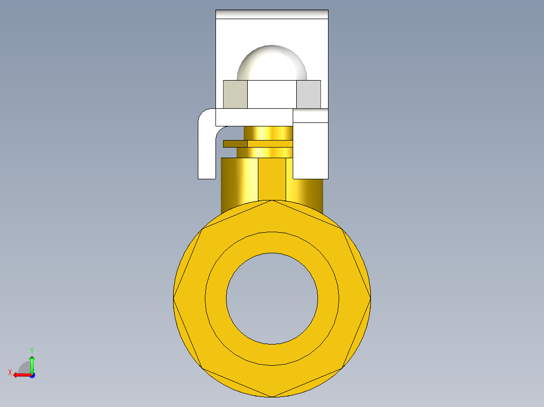 管道手动球阀-水管开关阀-手动阀门铜球阀DN15-1后视图