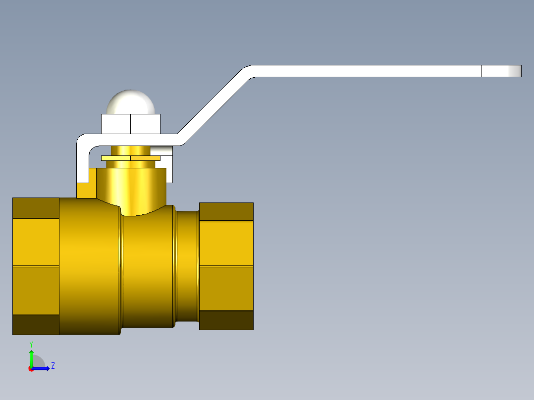 管道手动球阀-水管开关阀-手动阀门铜球阀DN15-1左视图