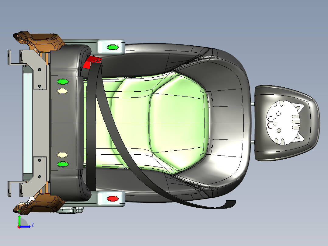 客车座椅左视图