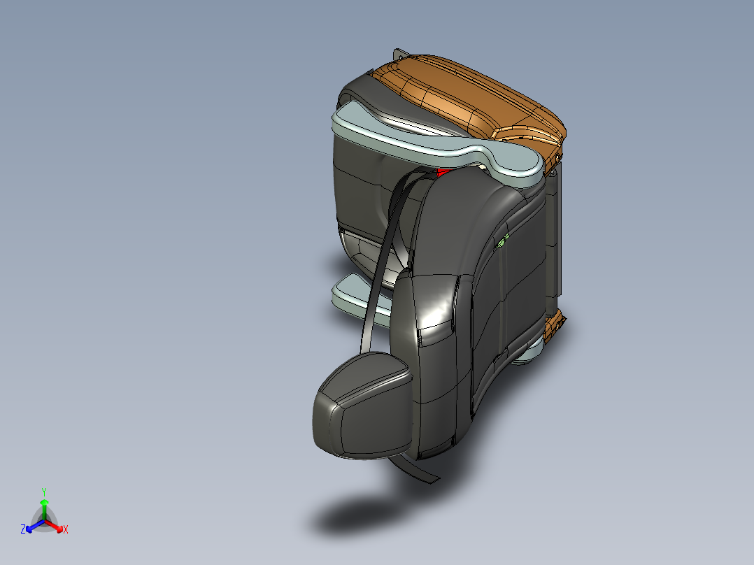 客车座椅正等轴测图