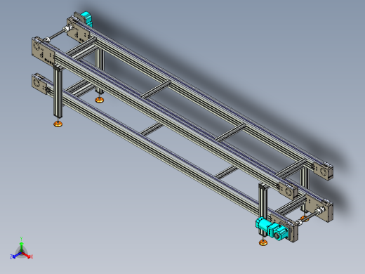 LE-大驱动头倍速链单向运转正等轴测缩略图