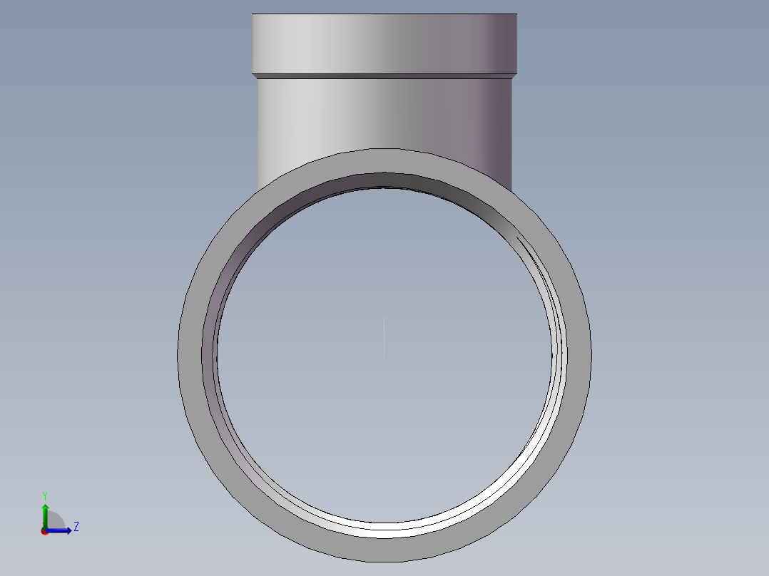 三通-异径 DN32-DN20左视图