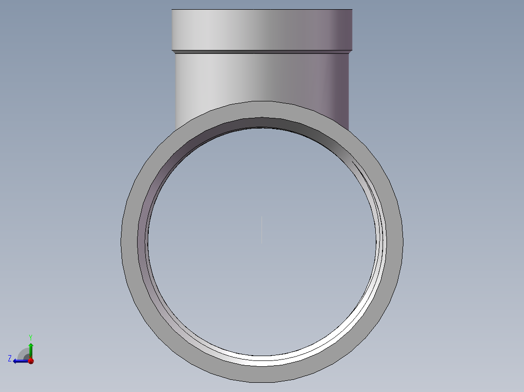 三通-异径 DN32-DN20右视图