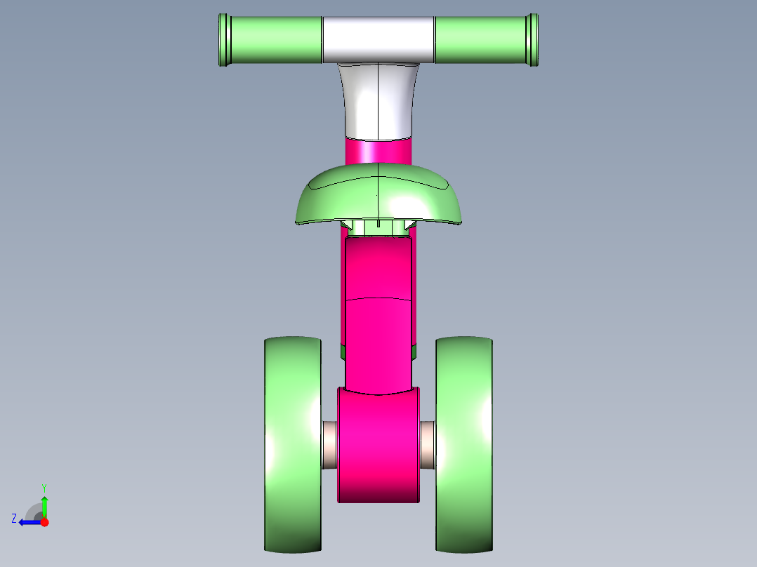 儿童无脚踏平衡车设计图右视图