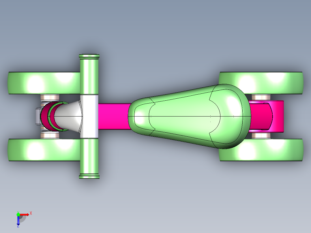 儿童无脚踏平衡车设计图俯视图