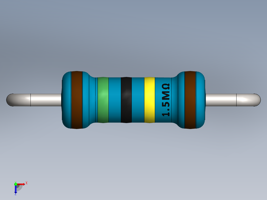 电容器 二极管 电阻器-Resistor 1.5M Ohm Blue俯视图