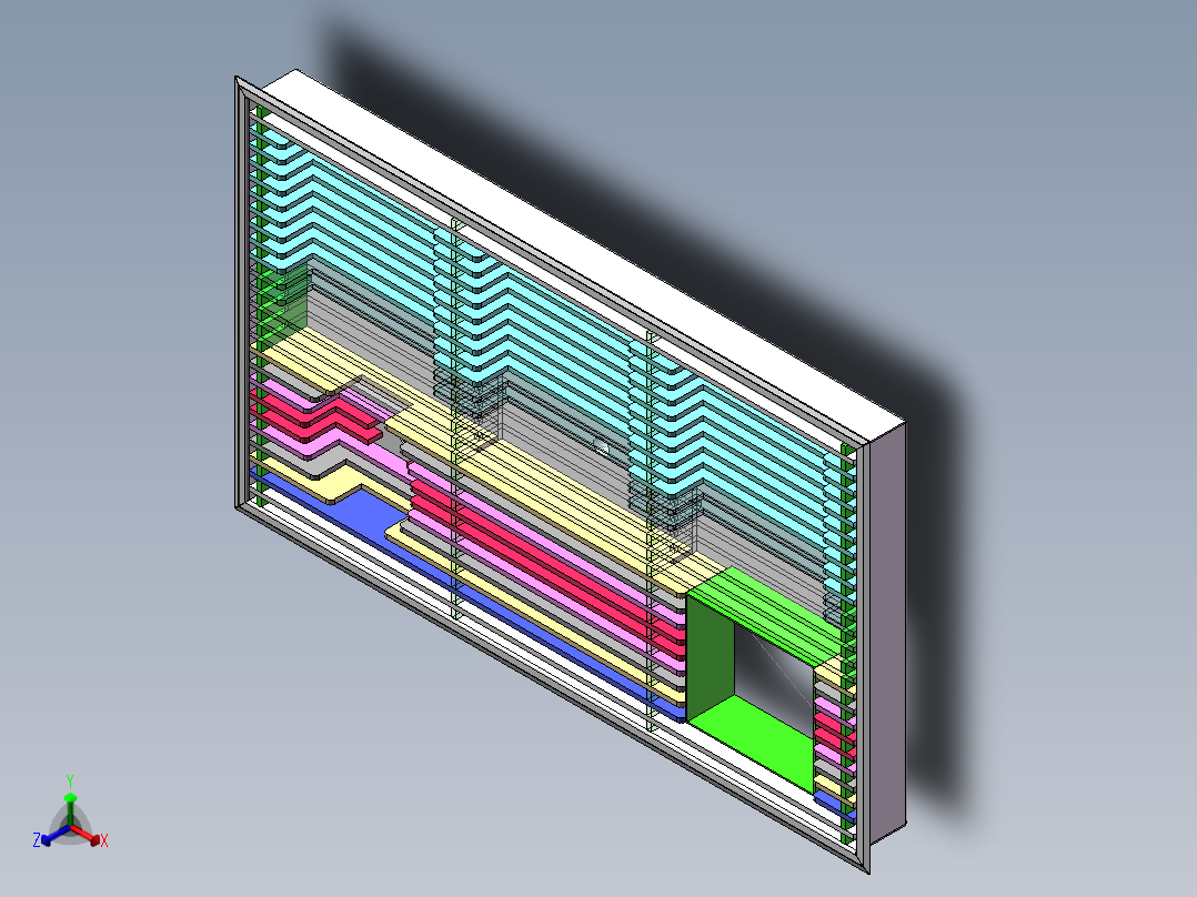 咖啡手冲区台面沥水盘正等轴测图