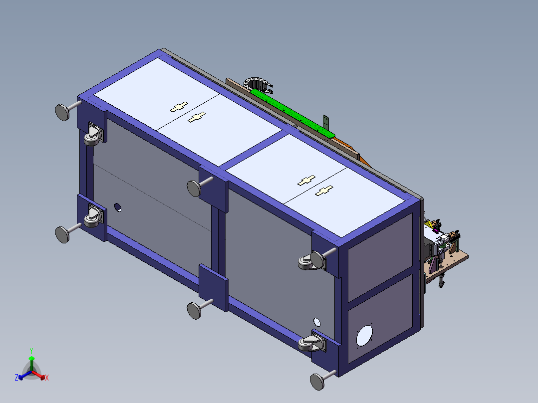 一种连续式包胶机sw18可编辑正等轴测图