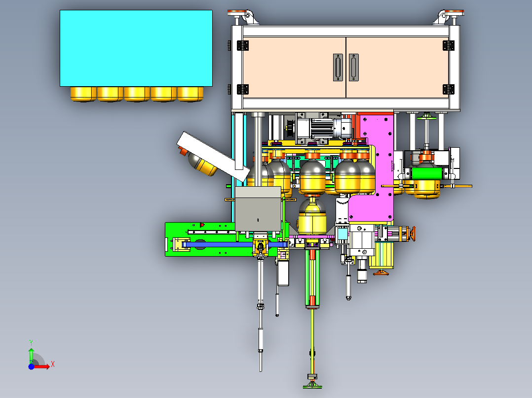 节能灯自动装配机step前视图