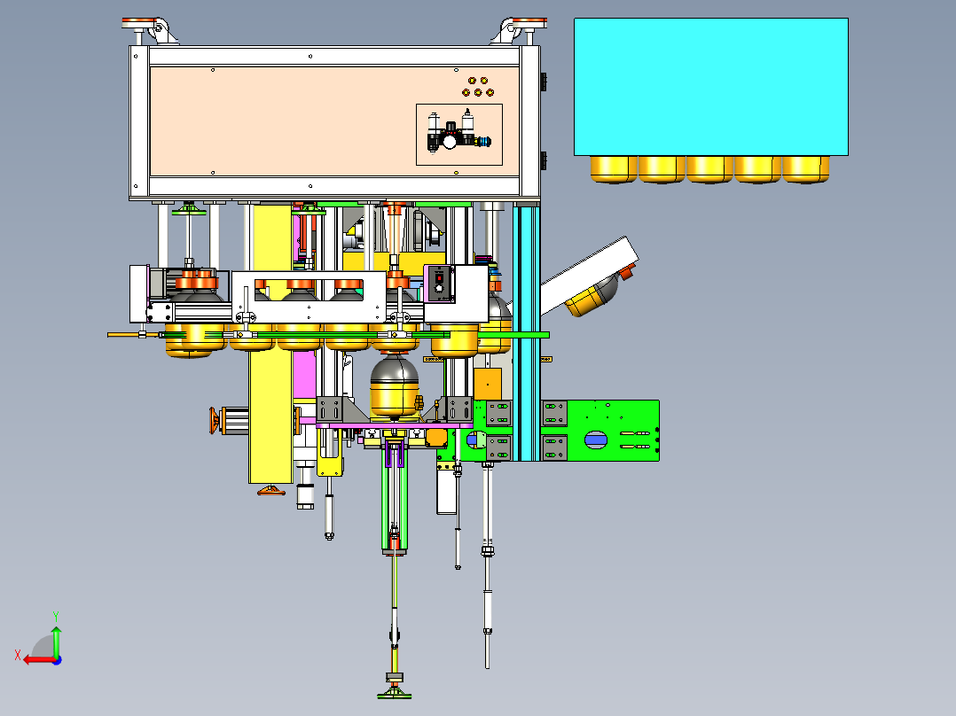 节能灯自动装配机step后视图