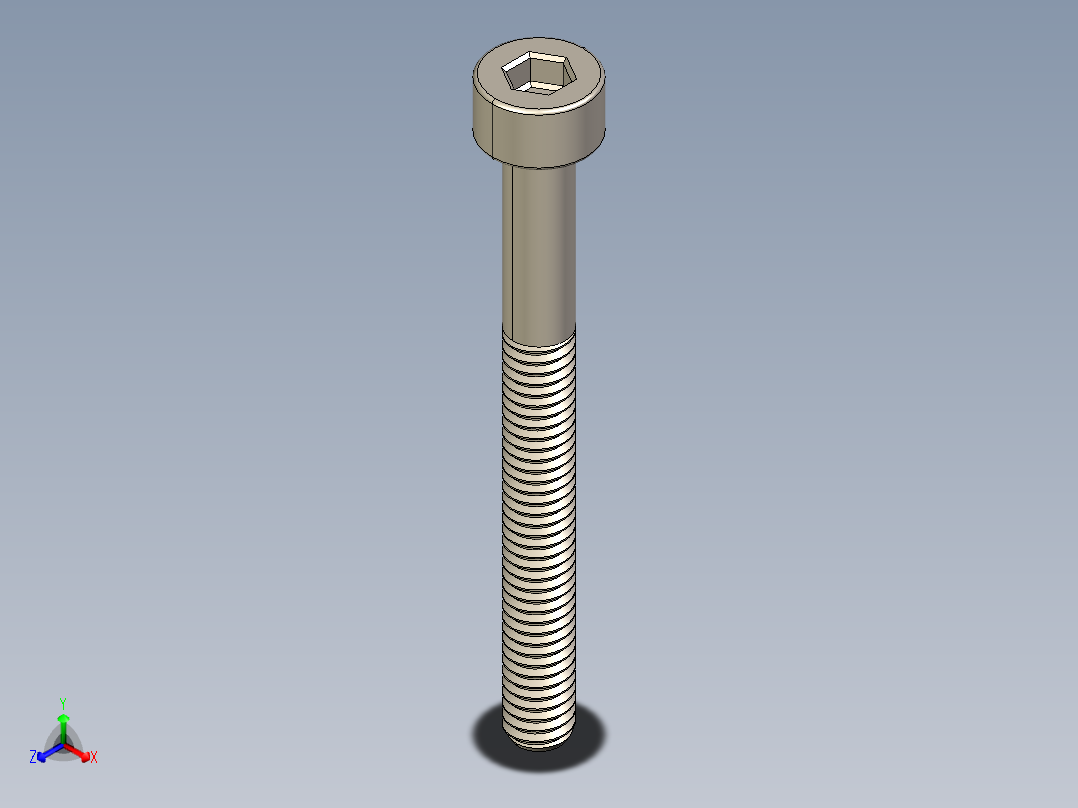 Screw_DIN_912_M2.5x25_A2.STEP公制内六角螺钉正等轴测图