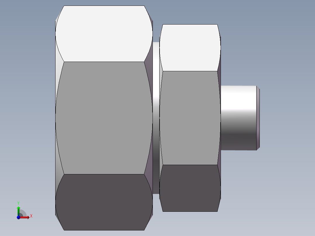 直通变径接头、2D-20-52前视图