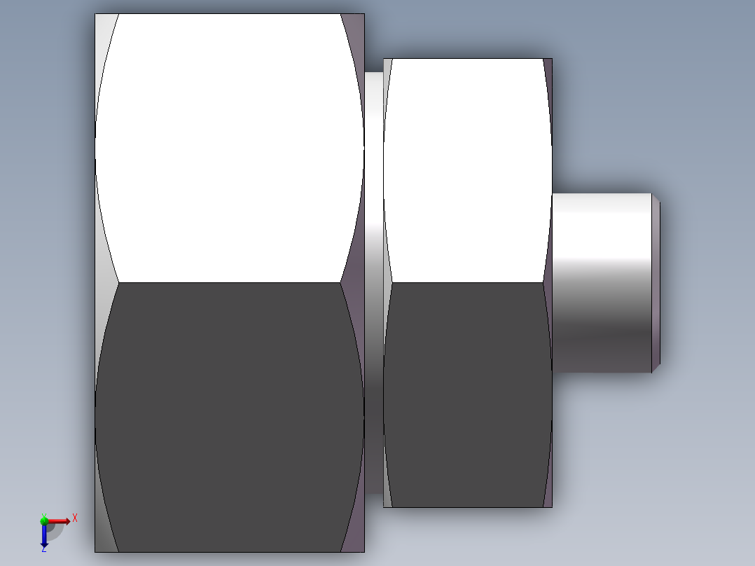 直通变径接头、2D-20-52俯视图