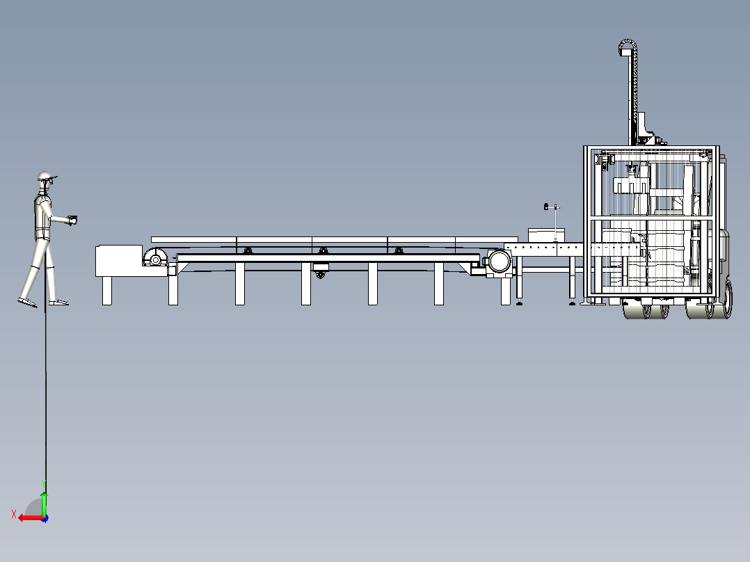 桁架搬运流水线模型后视图
