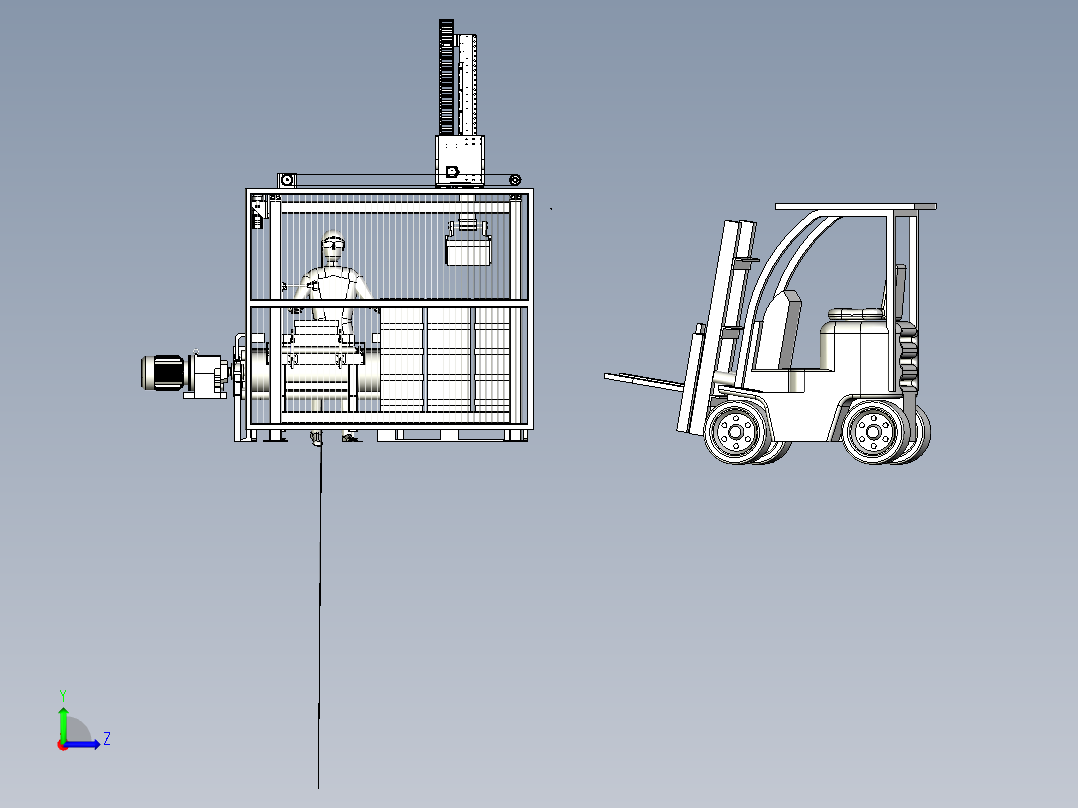桁架搬运流水线模型左视图