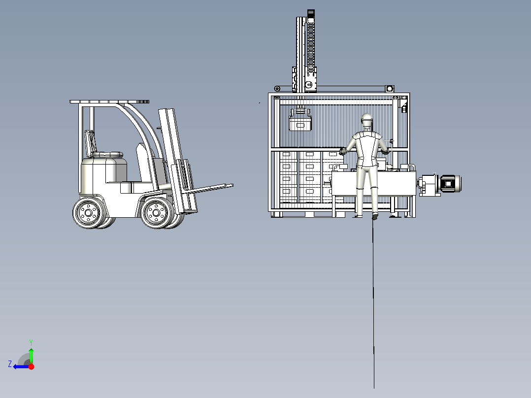 桁架搬运流水线模型右视图