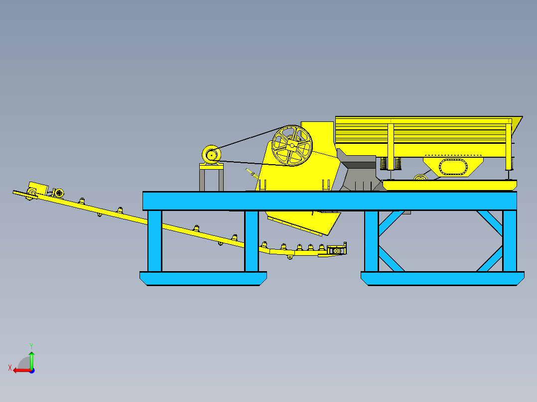 新型破碎机三维设计后视图