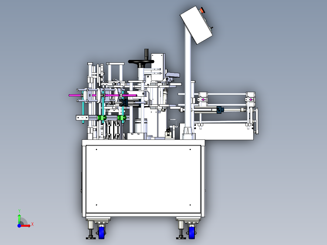 转盘式立式自动开盒装盒机前视图