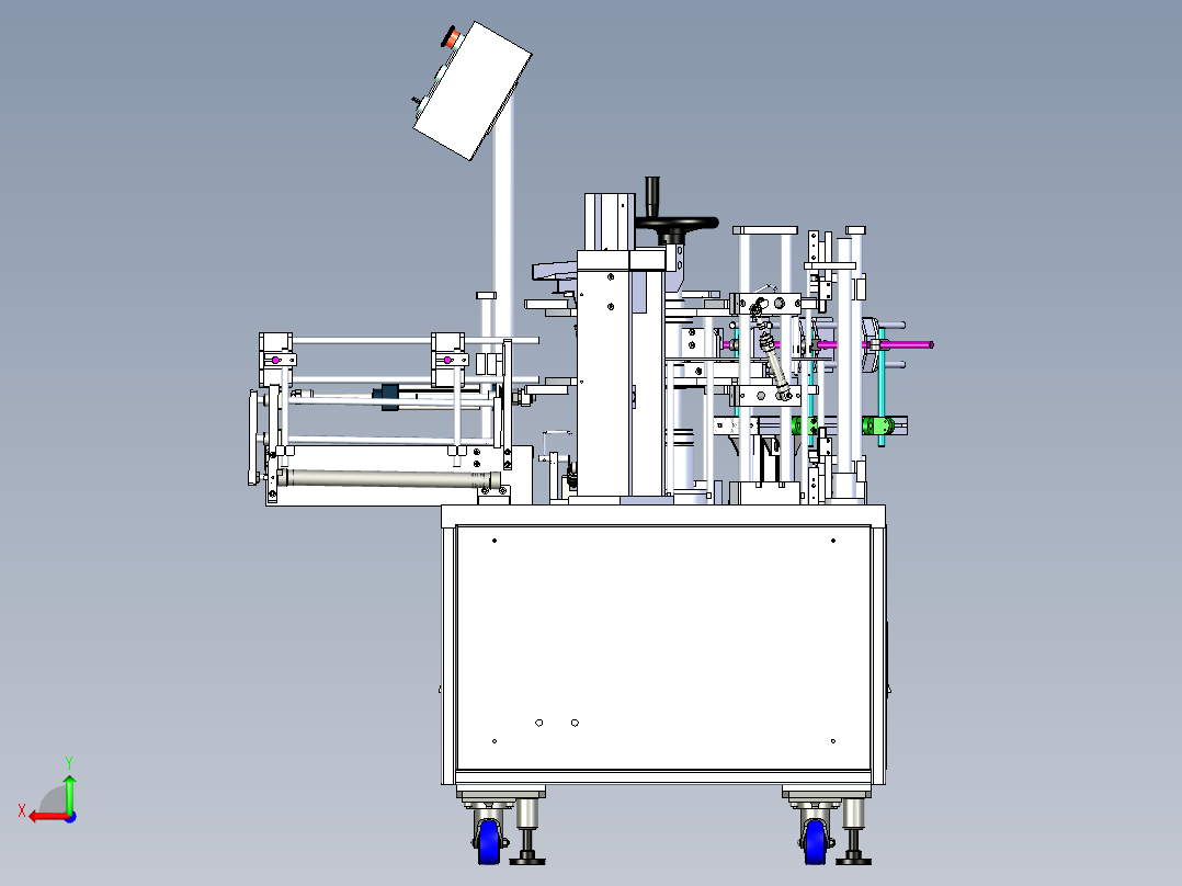 转盘式立式自动开盒装盒机后视图