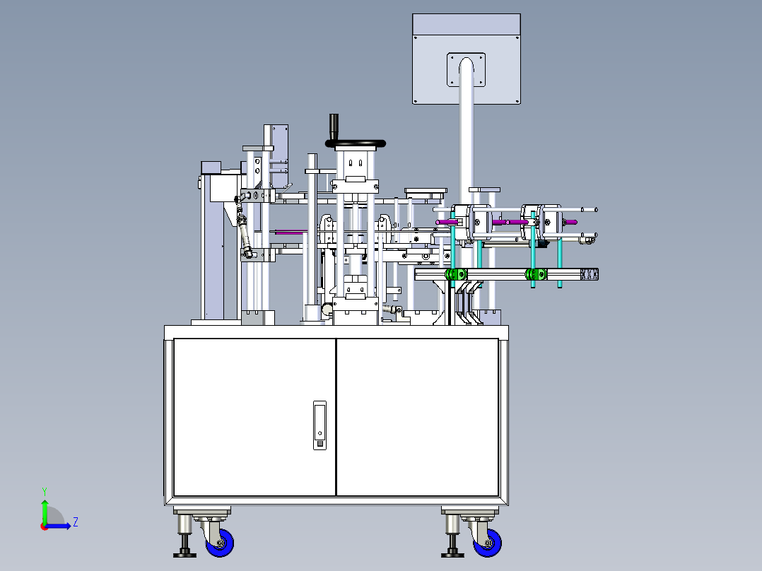 转盘式立式自动开盒装盒机左视图