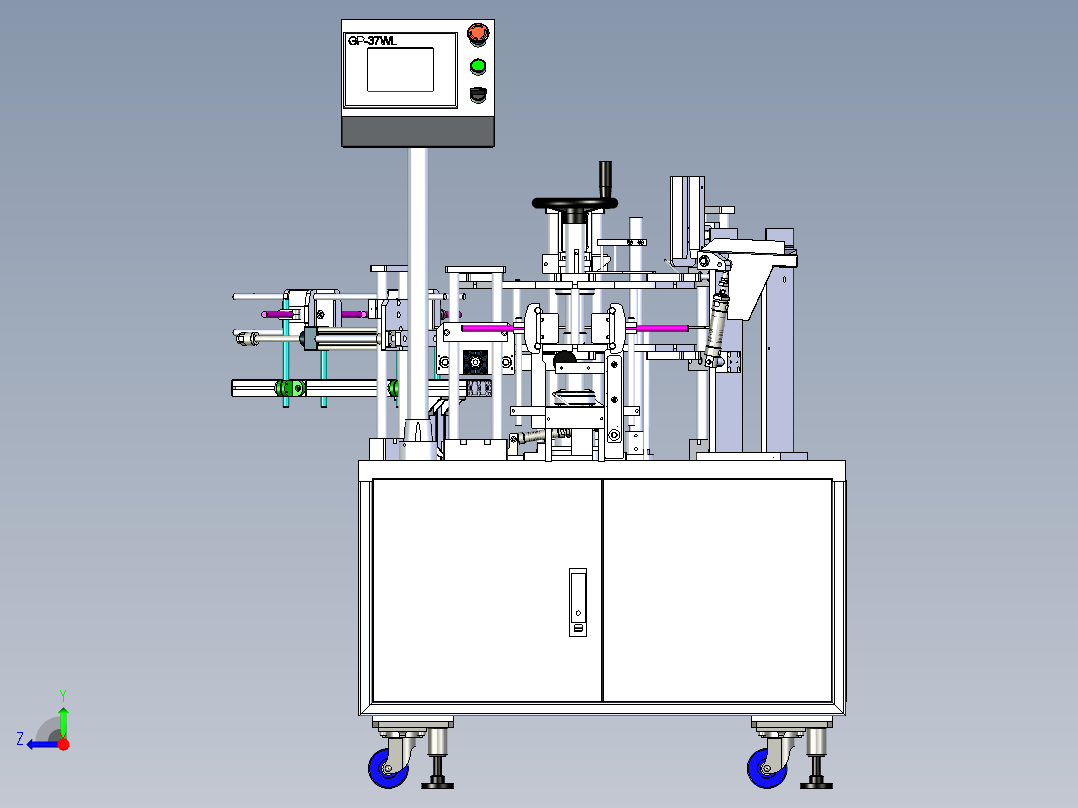 转盘式立式自动开盒装盒机右视图