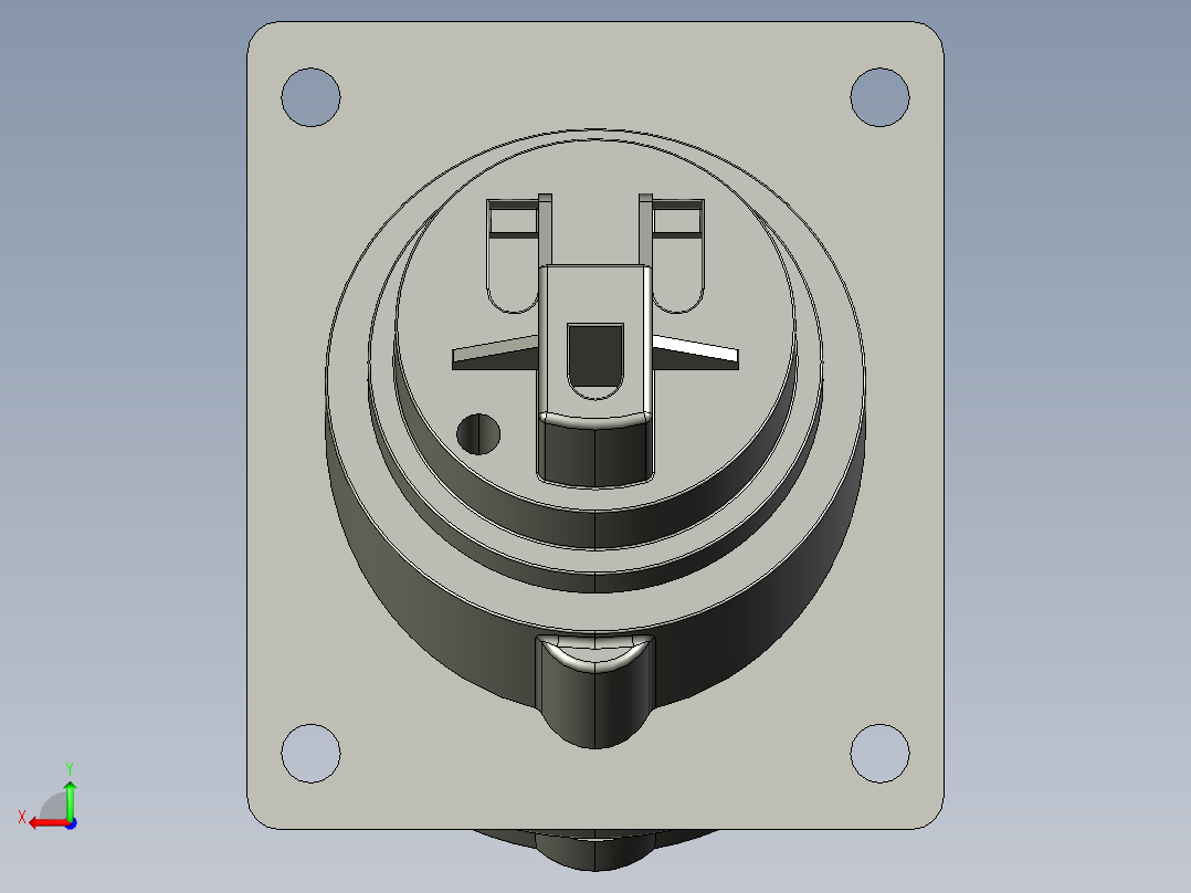 工业插头 16A 3P后视图