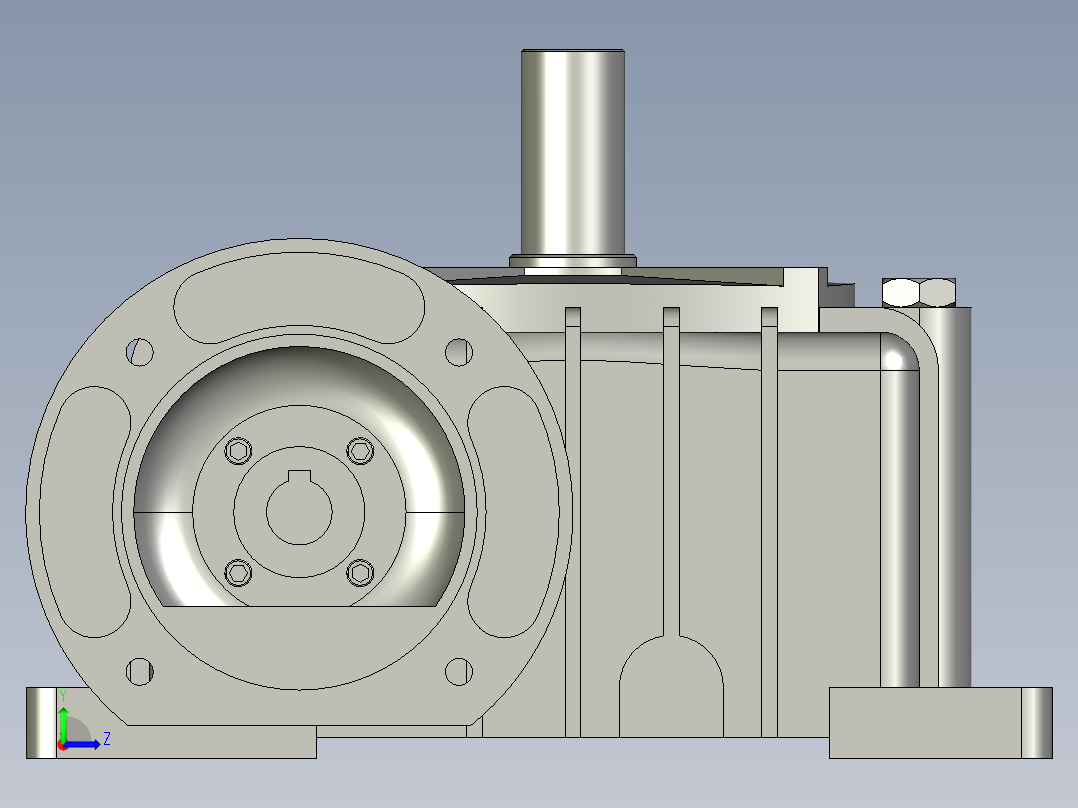 WPDO型蜗杆减速机WPDO100-60-B左视图