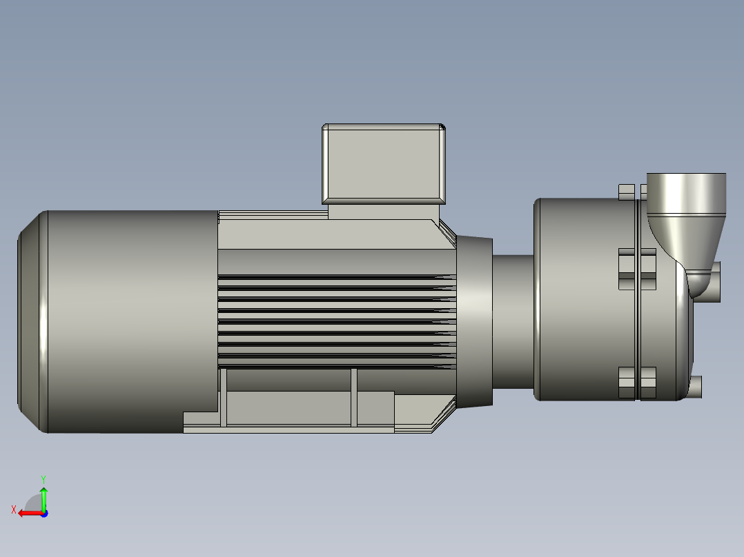 2BV2070水环式真空泵后视图
