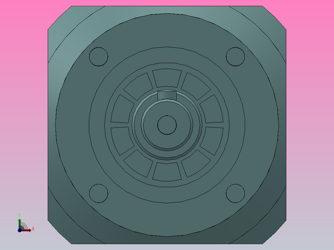 PLE60(孔输出)精密行星减速机[PLE60-4-S2-P2-14]前视图