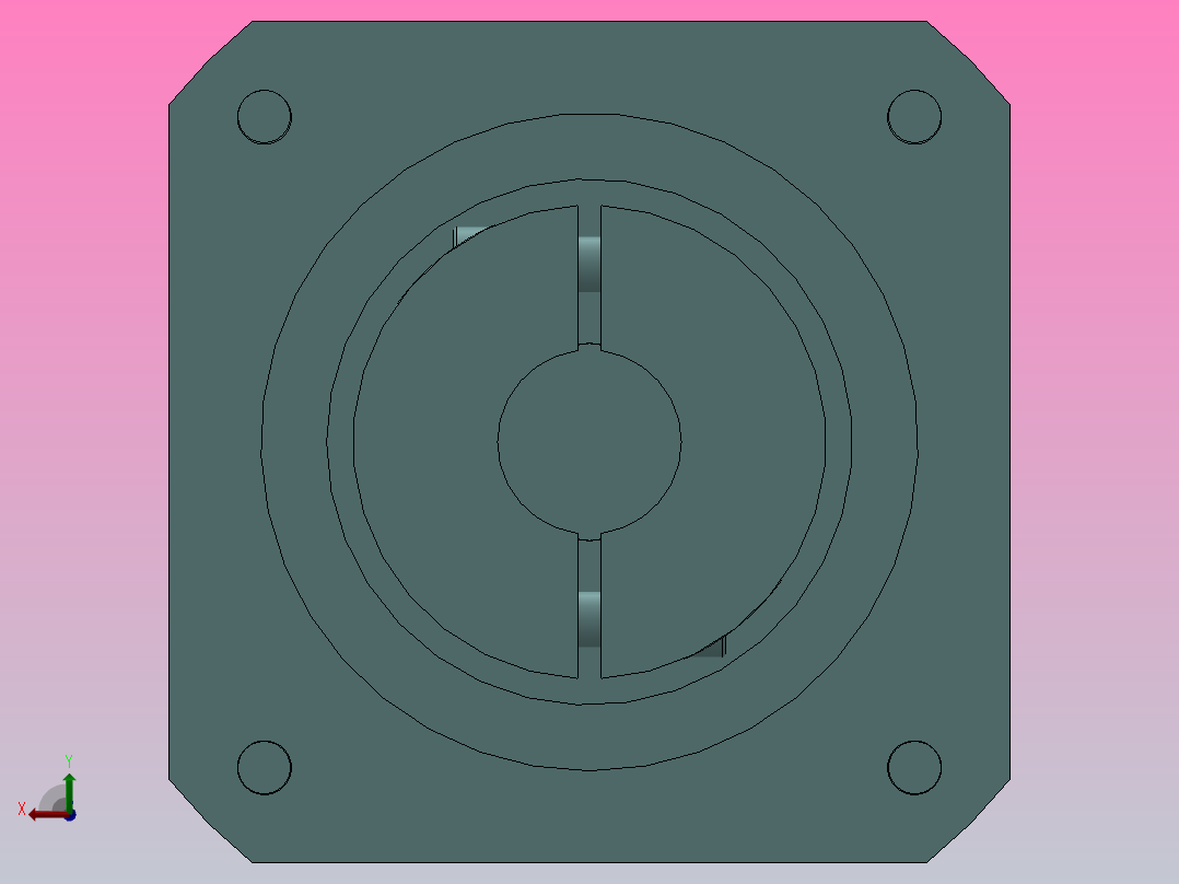 PLE60(孔输出)精密行星减速机[PLE60-4-S2-P2-14]后视图