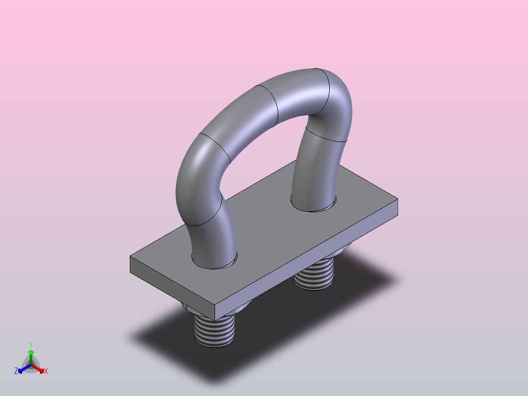 链条钩环-链条卸扣正等轴测图