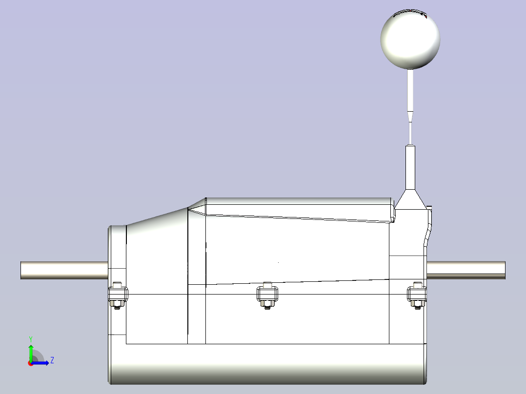 一款手动挡变速箱3D模型左视图