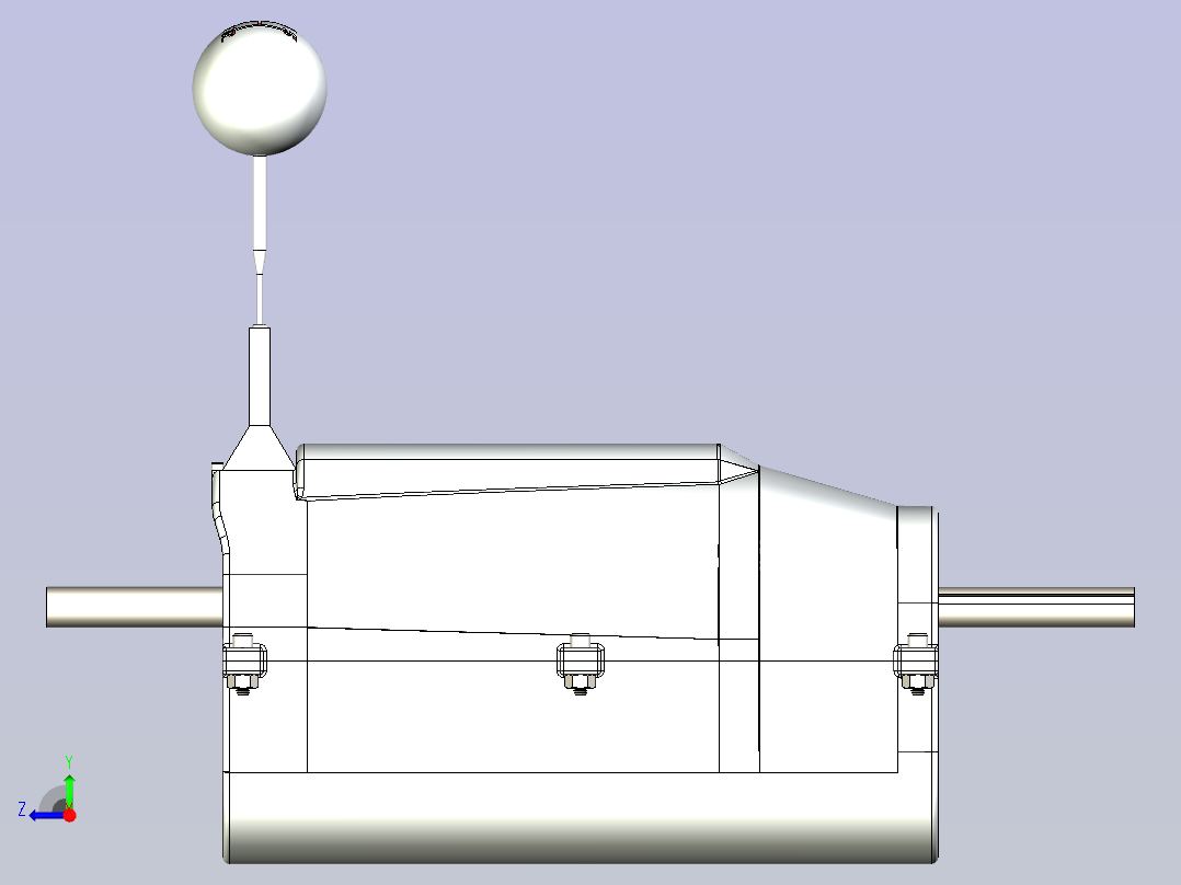 一款手动挡变速箱3D模型右视图