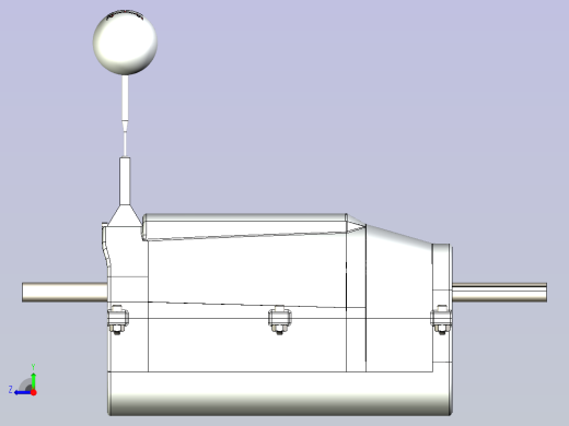 一款手动挡变速箱3D模型右视缩略图