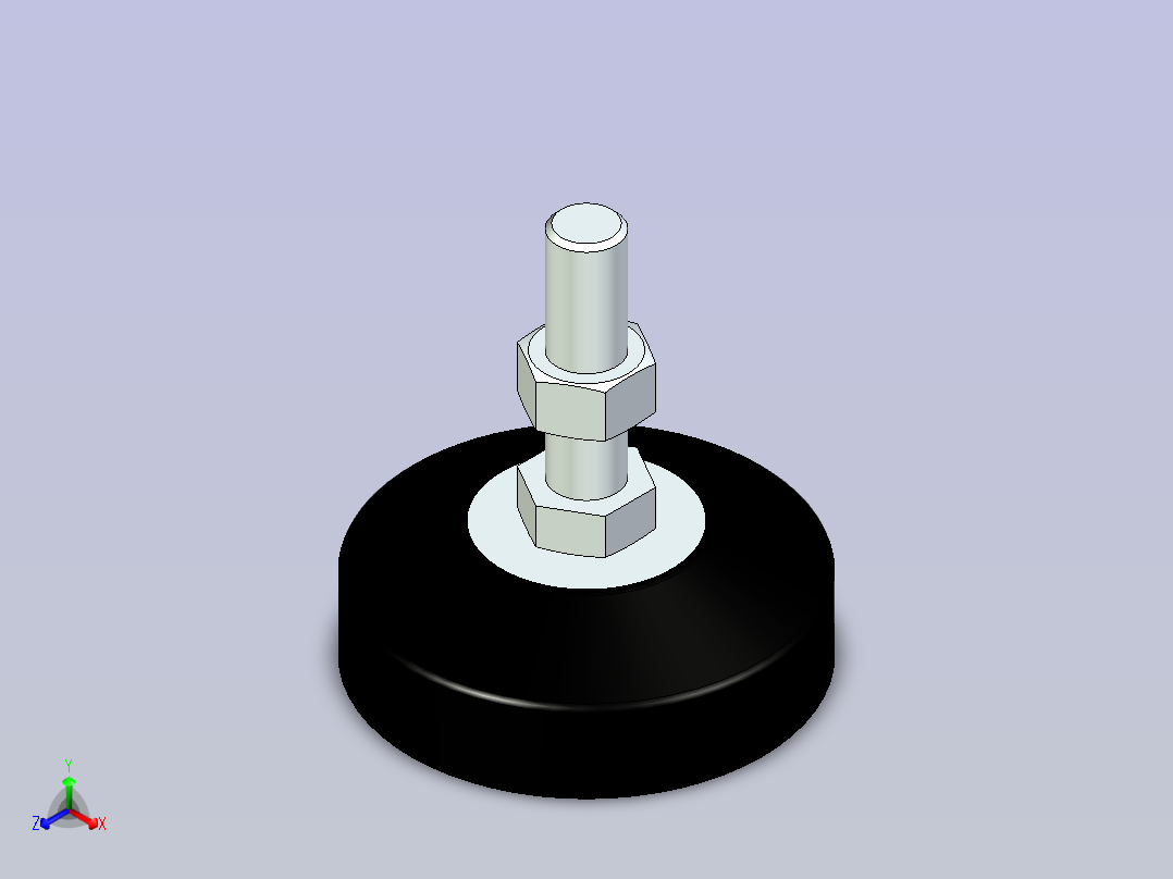 脚轮脚杯3D  WAL22-D120-M20-L75.x_t正等轴测图
