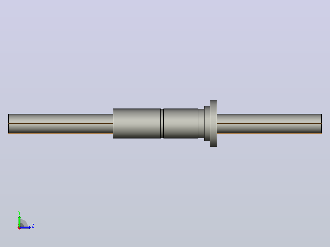 CMFZD10025-7滚珠丝杆3D模型左视图