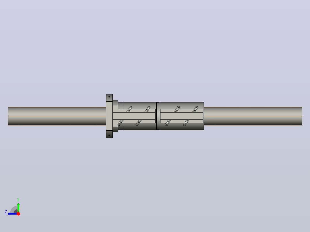 CMFZD10025-7滚珠丝杆3D模型右视图