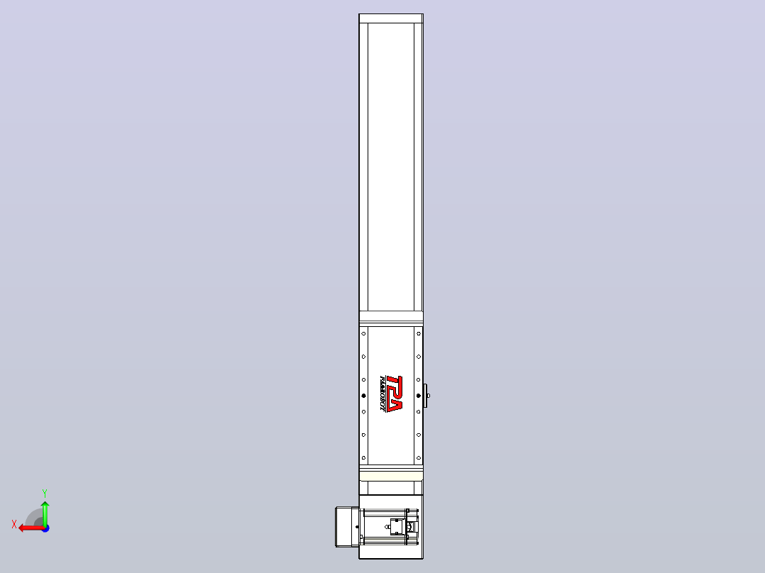 伺服电机集成皮带传动直线执行器TPA-OCB-140-256-L450-LU-P75-N3后视图