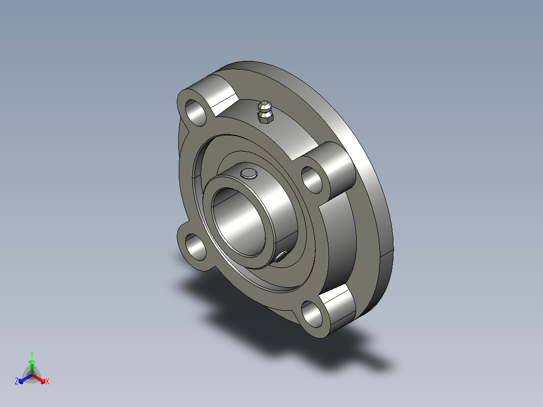 带凸台圆形座轴承UCFC207正等轴测图