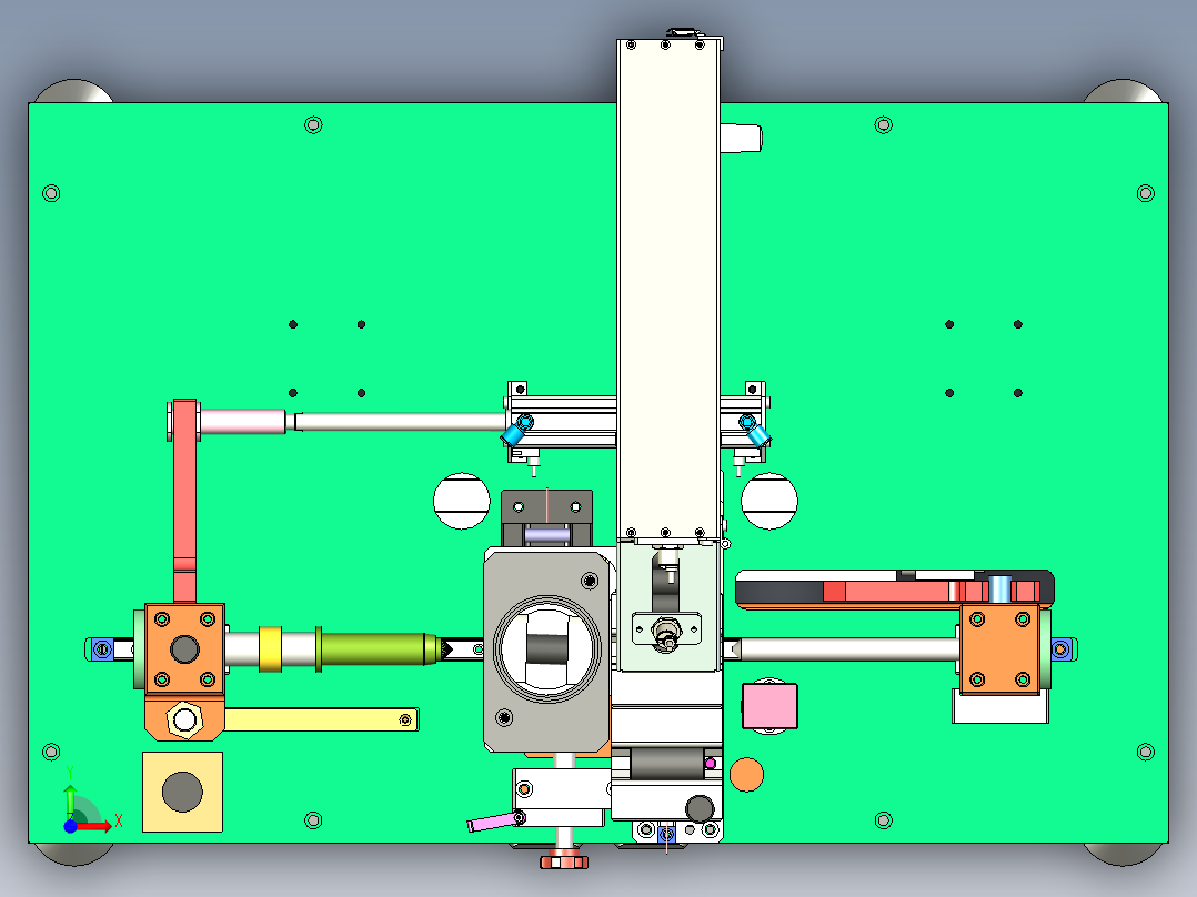 卧式活塞销装配机3D图纸H989 非标自动化设备3D图纸3D模型前视图