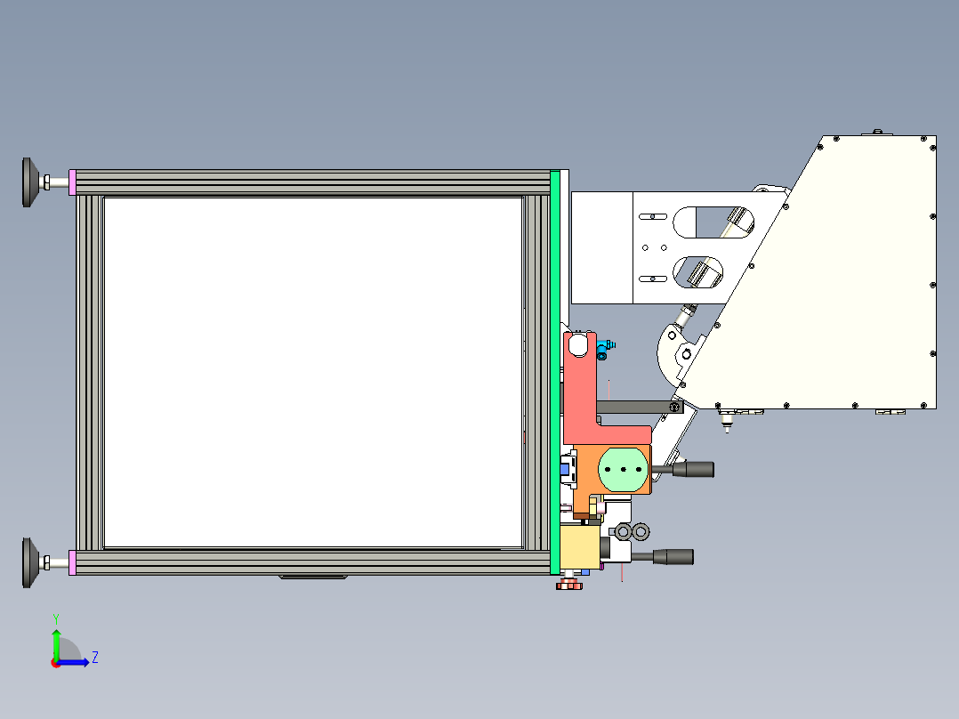 卧式活塞销装配机3D图纸H989 非标自动化设备3D图纸3D模型左视图