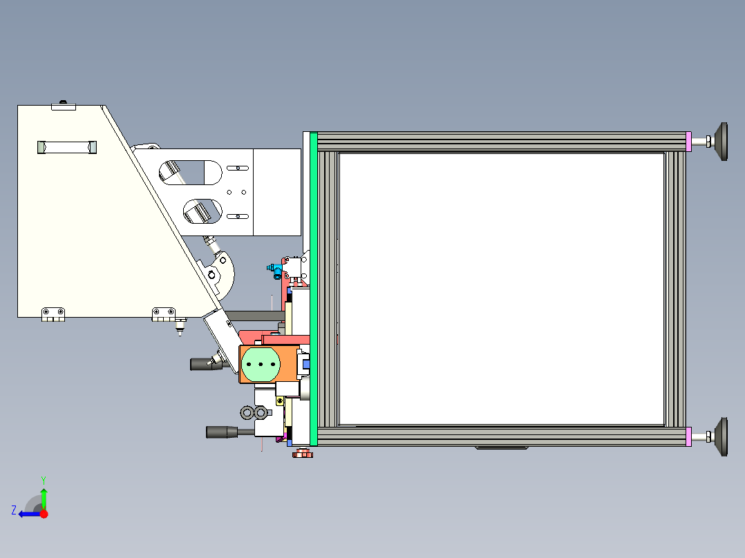 卧式活塞销装配机3D图纸H989 非标自动化设备3D图纸3D模型右视图