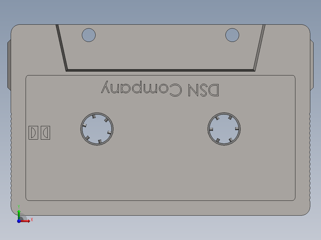 solidworks 卡型磁带盒前视图