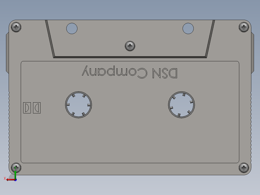 solidworks 卡型磁带盒后视图