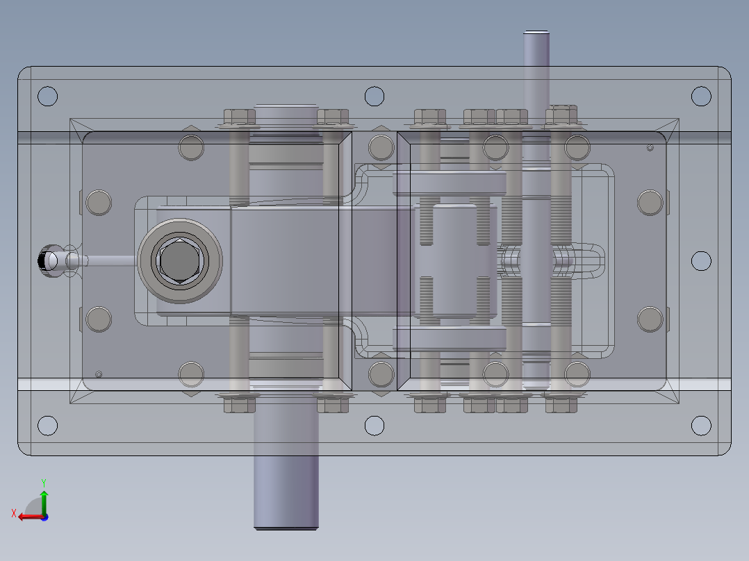 详细的减速机后视图