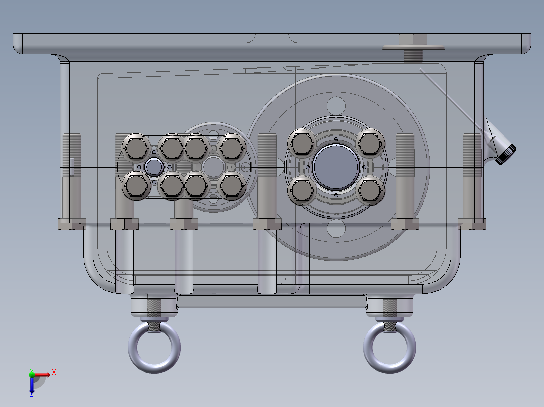 详细的减速机俯视图