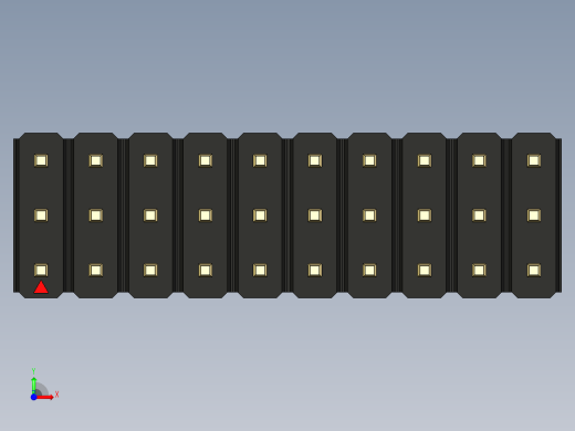 彩色公头100mil（2.54mm）系列-DS1021_black_3x10p_100mil_Type1_rev1.0前视缩略图
