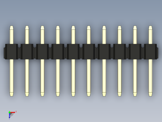 彩色公头100mil（2.54mm）系列-DS1021_black_3x10p_100mil_Type1_rev1.0俯视缩略图